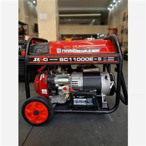 موتور برق 8.5 کیلووات بنزینی سنسی SC11000E تک فاز،استارتی(پس کرایه)