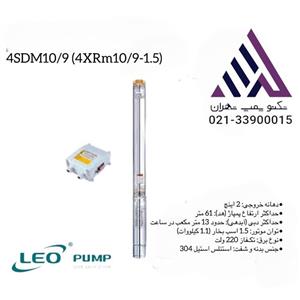 پمپ شناور استیل  لئو | مدل 4XRM10/9  -1.5 | تکفاز | 2 اسب |خروجی 2 اینچ |  هد 61 متر