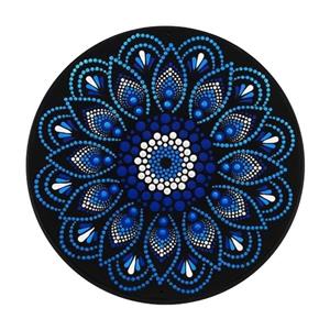 بشقاب دیوارکوب سفالی طرح نقطه کوبی مدل ALMAS
