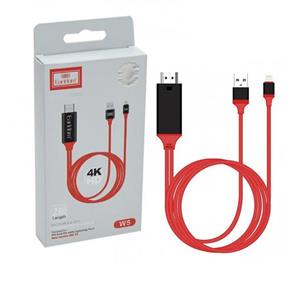 کابل اتصال گوشی به تلوزیون 4k ارلدام مدل w5 لایتنینگ