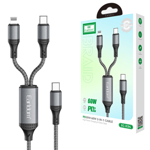 کابل دو سر فست شارژ 60 وات ارلدام EC-IC04 طول 1.2 متر