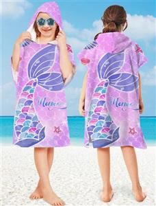 حوله پانچو پری دریایی  اورجینال برند shein  مناسب  ۶ تا ۱۰ سال*۷۵*۶۰cm