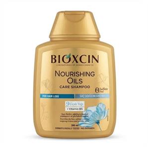 شامپو بیوکسین Bioxcin طلایی مدل Nourishing Oils بدون سولفات و ضد ریزش قوی حجم 300 میلی لیتری