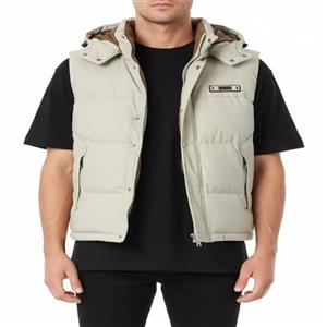 پافر مردانه رنگ کرم روشن | با پارچه سیلیکونی ضد آب | استایل مینیمال کد 8606