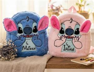 کیف کوله پشتی پولیشی (پشمالو و نرم) وارداتی دخترانه و پسرانه مدل استیچ