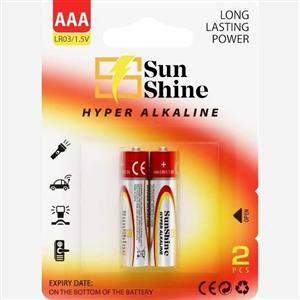باتری نیم قلمی 2 عددی آلکالاین sun shine