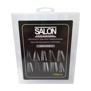 قالب موقت کاشت ژل ناخن میکس 10 طرح 120 عددی سالن Salon