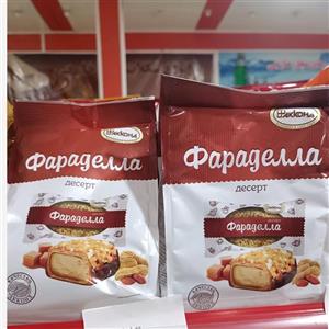 شکلات فارادلا پاکتی روسی برند آکوند با روکش بادام زمینی250 گرمی