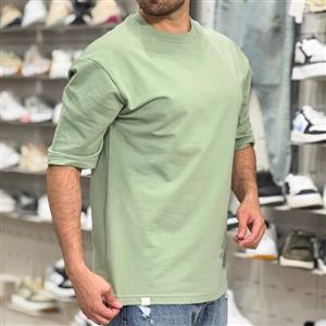 تیشرت مردانه ساده بیسیک رنگ سبز روشن کد 772587