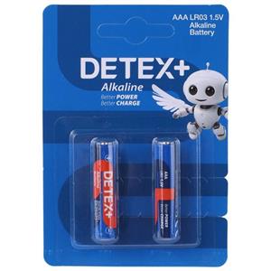 باتری دوتایی نیم قلمی Detex  Alkaline LR03 1.5V AAA