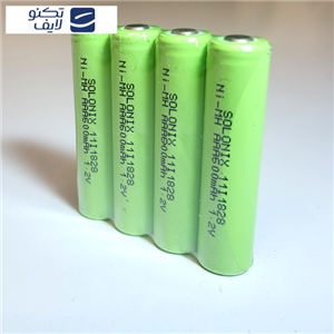 باتری قلمی قابل شارژ سولونیکس مدل  صنعتی 600mAh سرتخت بسته 4 عددی 