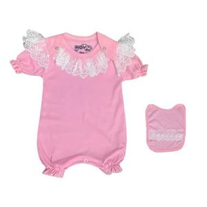 ست پیشبند و سرهمی نوزادی مدل نازنین