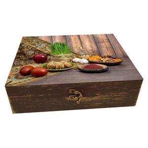 جعبه هدیه دست‌ساز مدل چوبی طرح نوروز ایرانی کد WS306