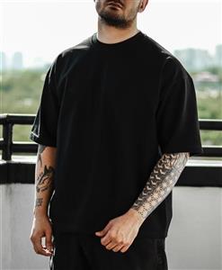 تیشرت مشکی مردانه اوور سایز | پارچه ماکان گرم بالا بسیار جذاب