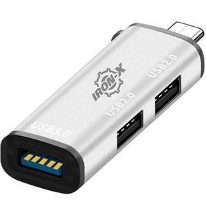 هاب 3 پورت USB 3.0 آیرون ایکس مدل TYPEC HUB300