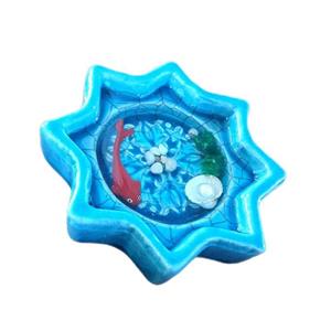 ظرف ماهی هفت سین مدل سفالی طرح ستاره ای