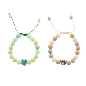 دستبند بچگانه دلنار گالری مدل تدی و قورباغه بسته 2 عددی