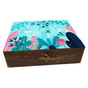 جعبه هدیه دست‌ساز مدل چوبی طرح بهاری کد WS363
