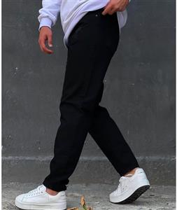 شلوار مام استایل مشکی پر کلاغی زاپ ناخنی سطحی مردانه کد 452