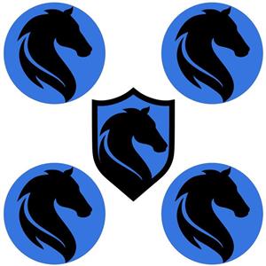 درپوش رینگ خودرو مدل HORSE-BLK ECO مناسب برای رانا بسته 4 عددی به همراه آرم خودرو