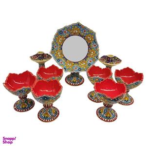 مجموعه ظروف هفت سین 9 پارچه میناکاری مدل ناردون کد 99