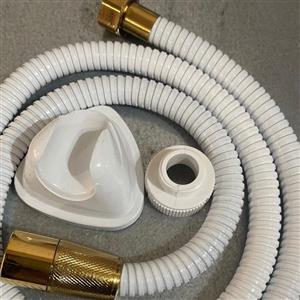 شلنگ توالت سفید طلایی تمام برنج