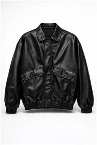 جکت چرم باکسی مشکی داخل خز بره ای لش | کیفیت استثنایی