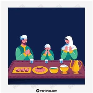 وکتور سفره افطار کارتونی 1