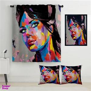 پرده رنس مدل S2-41026 به همراه تابلو و کوسن