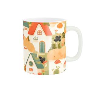 ماگ پاد آفرین طرح کلبه های پاستلی کد 579