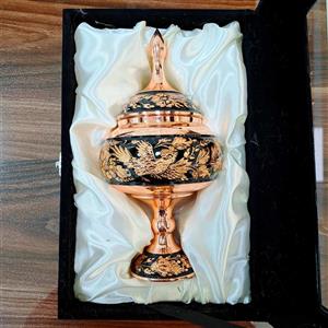 شکلات خوری مسی الماس تراش سایز 28 به همراه جعبه جیر مناسب هدیه 