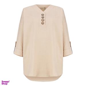 مانتو زنانه السانا مدل پرژین کد 223208 رنگ کرم