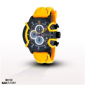 ساعت اسپرت مردانهMAXFORT مدل MX120 زرد و مشکی🔥⌚✅