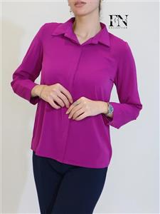 شومیز زنانه بیسیک یقه مردانه ساتن