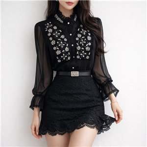 شومیز حریر سنگ دوزی