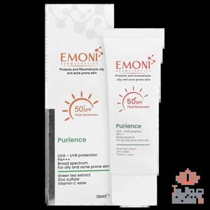 کرم ضدآفتاب فلوئید Purience SPF50 حجم 50 میلی‌ لیتر امونی