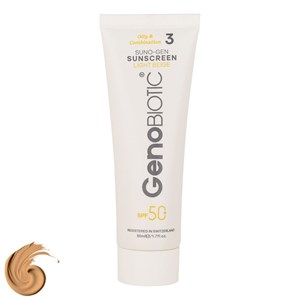 کرم ضد آفتاب رنگی صورت ژنوبایوتیک SPF 50 مدل SUNO ‌محافظ UVA ،UVB، مناسب پوست‌های چرب و مختلط حجم 50 میلی‌لیتر
