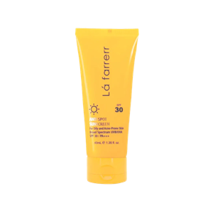 کرم ضد آفتاب و ضد لک فاقد چربی SPF30 لافارر مناسب پوست چرب و مستعد آکنه حجم 40 میلی لیتر – بی رنگ