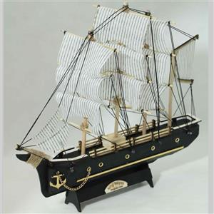 کشتی چوبی دکوری اقتصادی مشکی