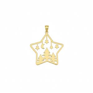آویز طلا ۱۸ عیار ستاره و کاج 