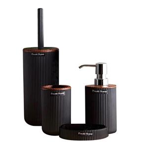 ست سرویس بهداشتی 4 پارچه پروتی هوم مدل Lisbone wood2