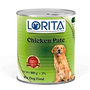 کنسرو غذای سگ لوریتا مدل CHICKEN PATE وزن 800 گرم