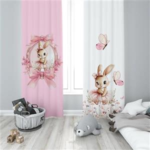 پرده فانتزی کودک طرح خرگوش بامزه