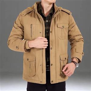 کاپشن مردانه کتان خزدار سنگشور 6618