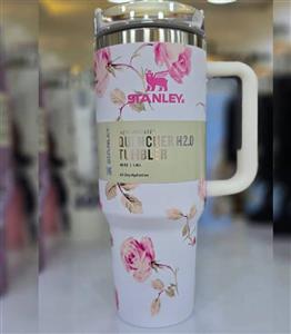 تراول ماگ استنلی طرحدار کیفیت اصلی پک هدیه و دارای نی | ارسال فوری در تهران