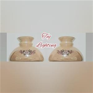 لاله ی آباژور (حباب قالپاقی عسلی طرح گل  سایز 19) (پس کرایه)
