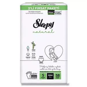 پوشک ارگانیک اسلیپی شورتی Sleepy natural سایز 5 بسته 58 عددی