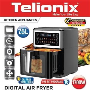 سرخ کن دیجیتال تلیونیکس سایز بزرگ با 16 برنامه پخت،سرخکن Telionix،هواپز، سرخکن تلیونیکس،سرخکن بدون روغن،کیک پز،پسکرایه