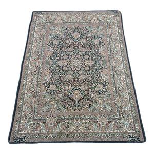 روفرشی 3 متری مخمل زرکدار(ضخیم) طرح حوض نقره-برند ترمه یزد- رنگ سورمه ای 