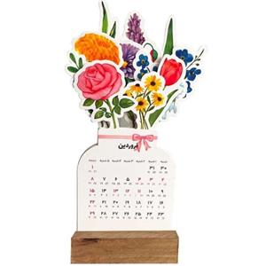 تقویم رومیزی سال 1405 مدل ماه شمار طرح گل